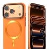 جراب مغناطيسي لهاتف iPhone 17 Pro Max 【متوافق مع Magsafe】 【حماية من السقوط بدرجة عسكرية】 غطاء هاتف واقي شفاف غير لامع مضاد للخدش ومقاوم للصدمات مقاس 6.9 بوصة، برتقالي