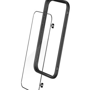 طقم راينو شيلد راينوباف FPS الدقيق متوافق مع [آيفون 15 برو ماكس] | غطاء حماية لوحدة تحكم الألعاب مع واقي شاشة غير لامع، زر استشعار للعبة ببجي، تهوية مثالية - أسود