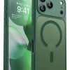 حافظة هاتف متوافقة مغناطيسياً مع iPhone 17 Pro، مطورة [حماية كاملة للكاميرا] [توافق مع Magsafe] [أسطح غير لامعة شفافة] غطاء واقٍ ضد الصدمات 6.3 بوصة - أخضر